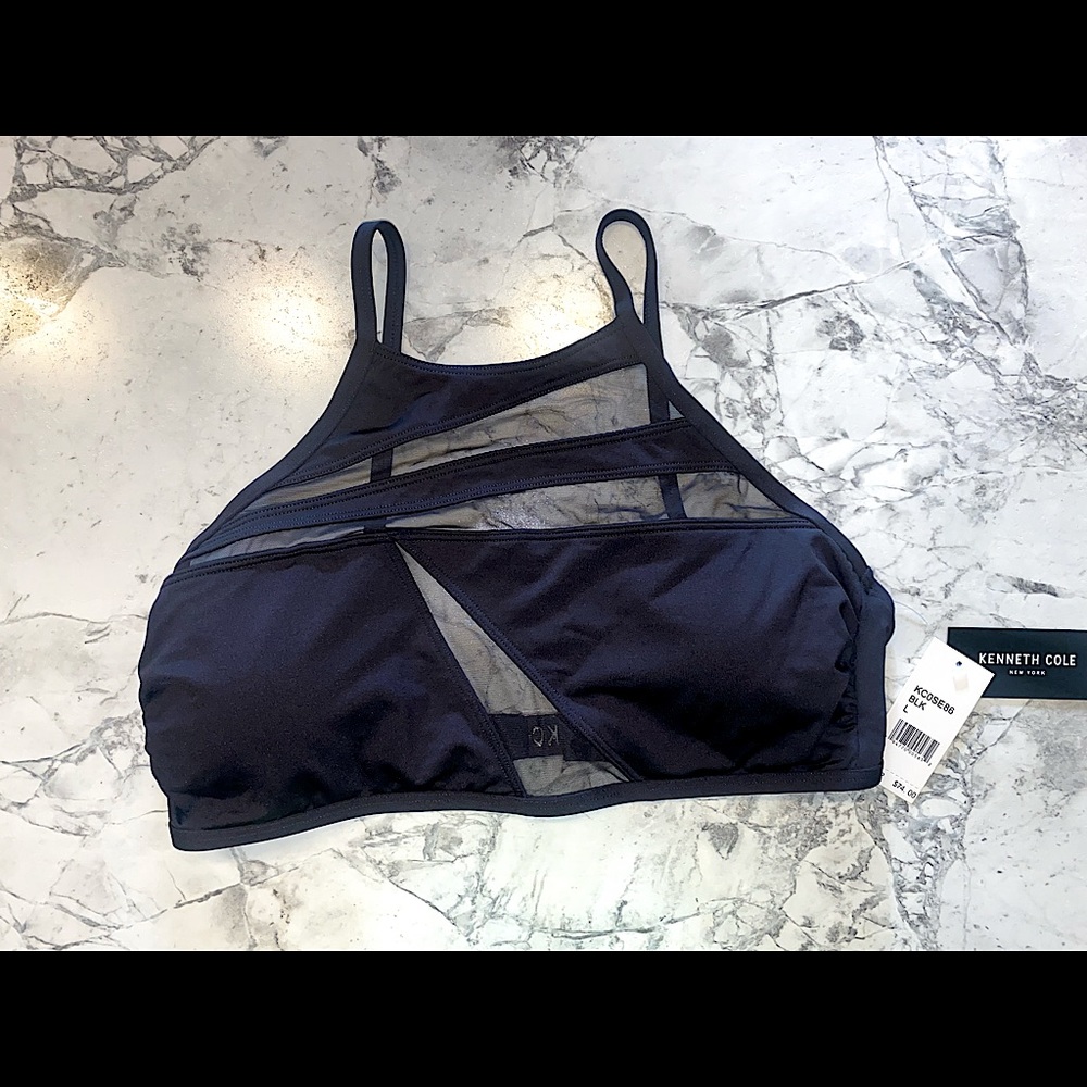 Kenneth Cole Black Swim Top Size Large